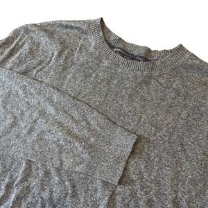 Banana Republic Men's Silk Linen Crew Neck Sweater Blue Gray Heathered Large